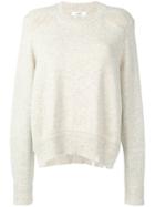 Isabel Marant Étoile - Ripped And Keyhole Detail Sweater - Women - Cotton/wool - 40, Nude/neutrals, Cotton/wool