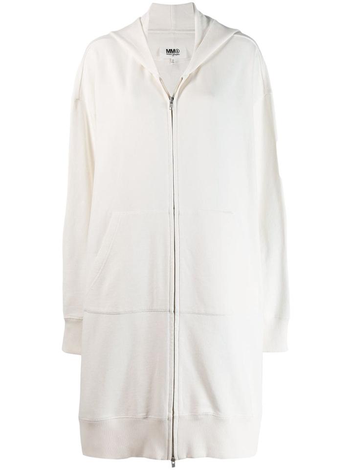 Mm6 Maison Margiela Oversized Hooded Sweatshirt - White