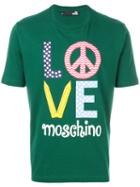 Love Moschino - 'peace And Love' T-shirt - Men - Cotton - S, Green, Cotton