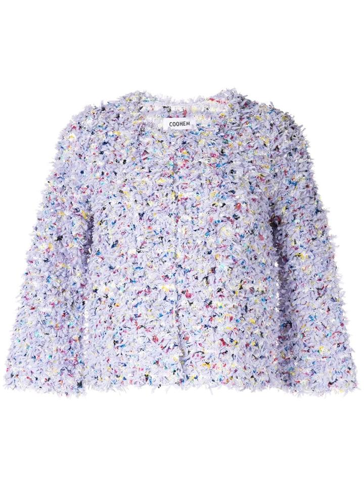 Coohem Spring Paint Tweed Jacket - Purple