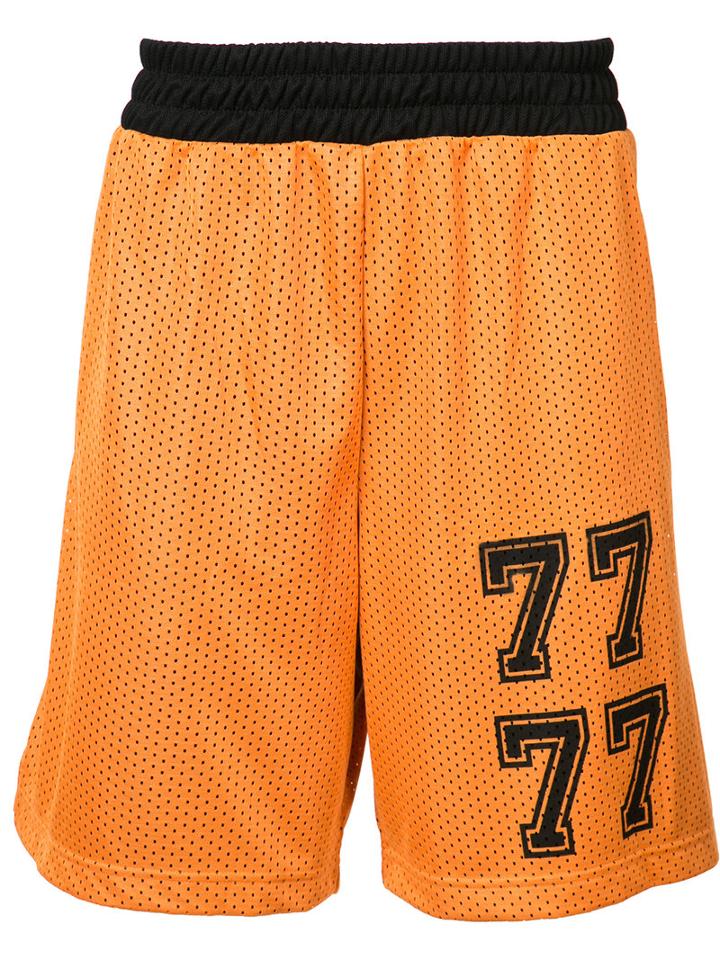 Palm Angels - Mesh Shorts - Men - Polyester - Xxl, Yellow/orange, Polyester