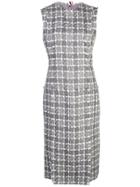 Thom Browne Check Tweed Pencil Dress - Grey