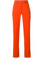 Msgm High-waisted Slim-fit Trousers - Orange