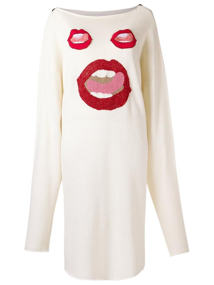 Isabela Capeto Midi Knitted Dress, Women's, White, Cotton