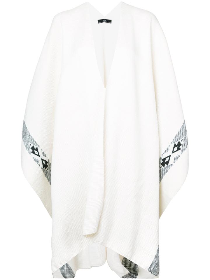 Voz Knitted Poncho - White
