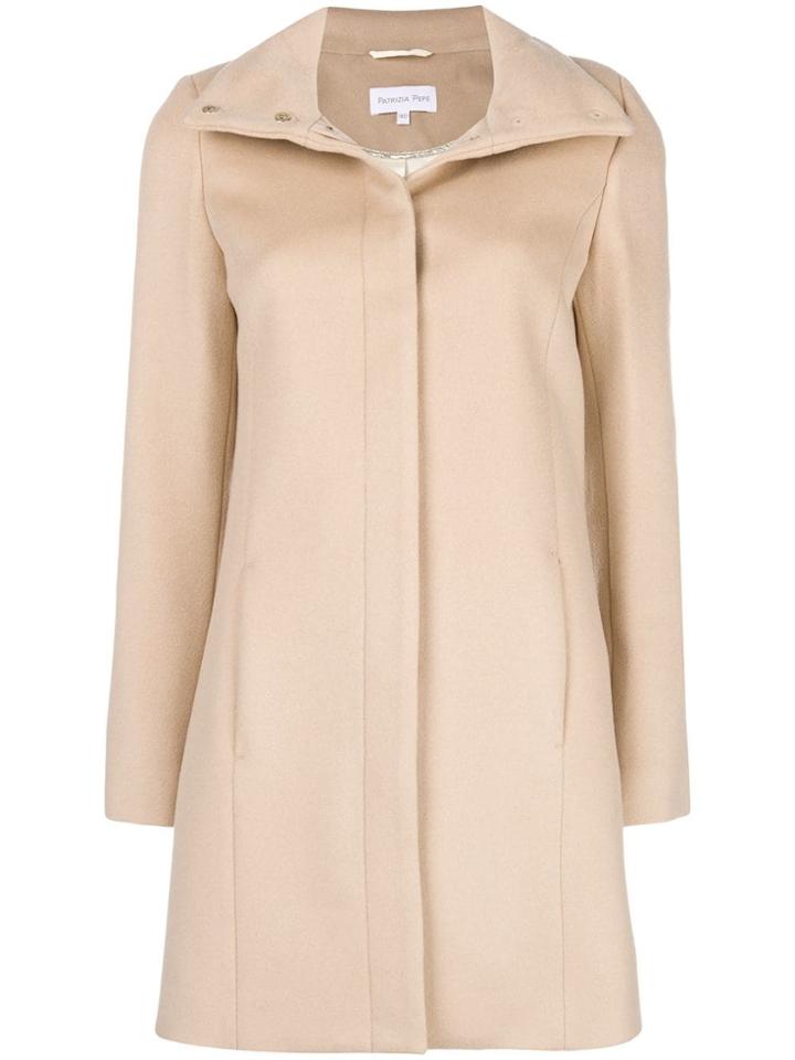 Patrizia Pepe Single Breasted Coat - Nude & Neutrals