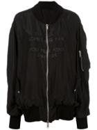 Unravel Project - Oversized Bomber Jacket - Women - Silk/cotton/spandex/elastane - 38, Black, Silk/cotton/spandex/elastane