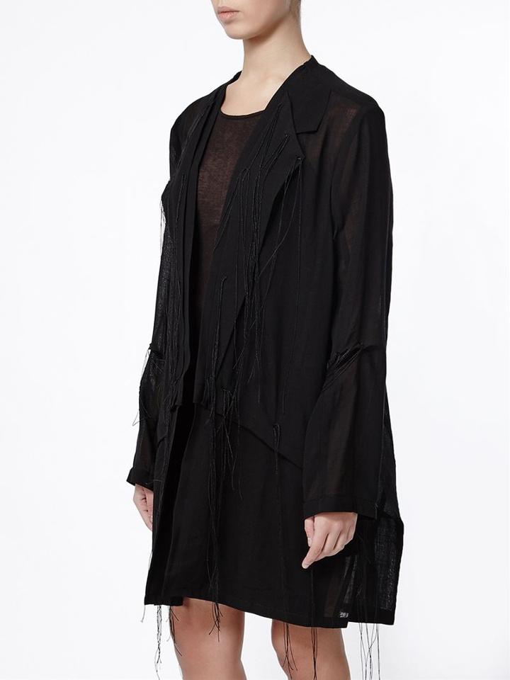 Ann Demeulemeester Frayed Lightweight Coat