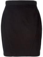 Thierry Mugler Vintage High Waisted Mini Skirt, Women's, Size: 42, Black