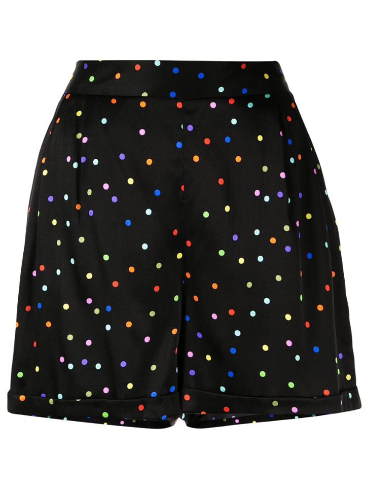 Lelloue Tailored Polka Dot Print Shorts - Black