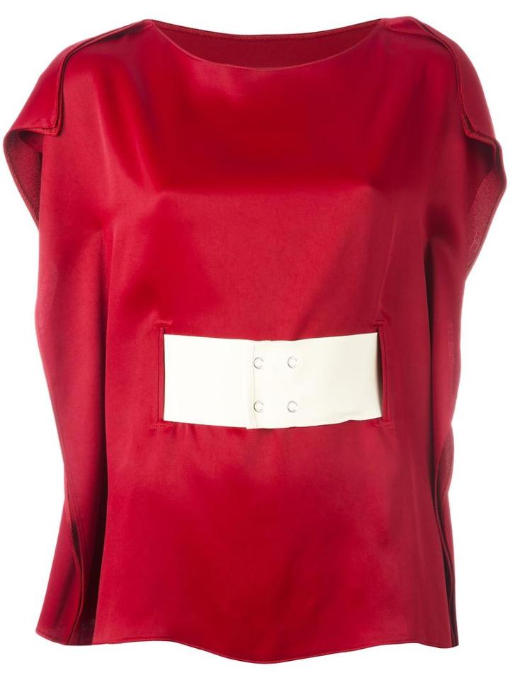 Mm6 Maison Margiela Square Top, Women's, Size: 44, Red, Acetate/viscose