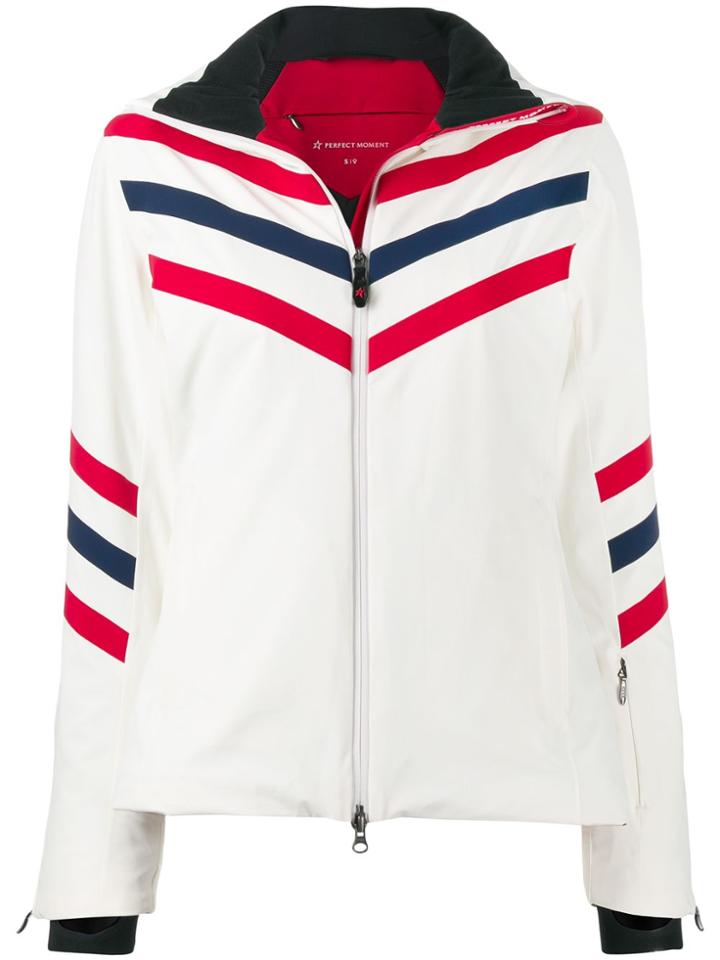 Perfect Moment Chevron Stripe Jacket - White