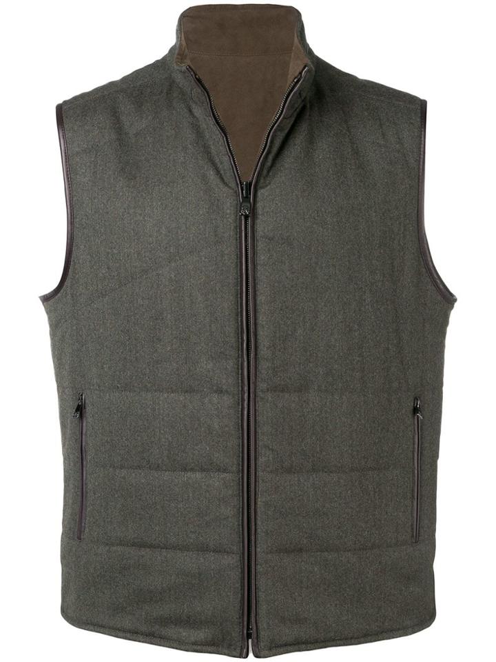 Corneliani Zipped Gilet - Green