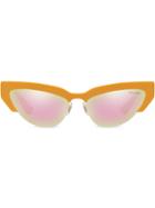 Miu Miu Eyewear Cat-eye Shaped Sunglasses - Yellow