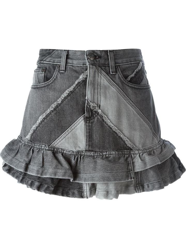 Frill Denim Skirt, Women's, Size: 26, Black, Cotton, Marc By Marc Jacobs