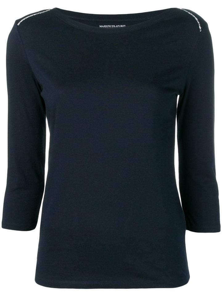 Majestic Filatures Crystal Embellished Top - Blue