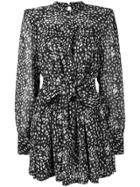 Nineminutes Long-sleeve Flared Mini Dress - Black