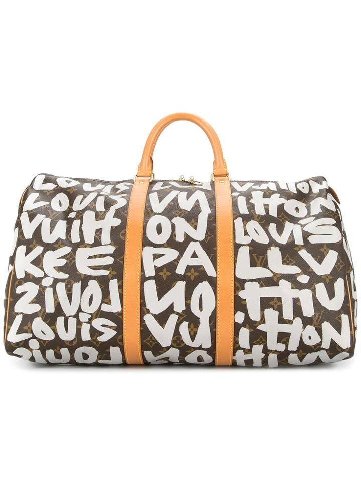 Louis Vuitton Vintage Keepall 50 Monogram Graffiti Bag - White