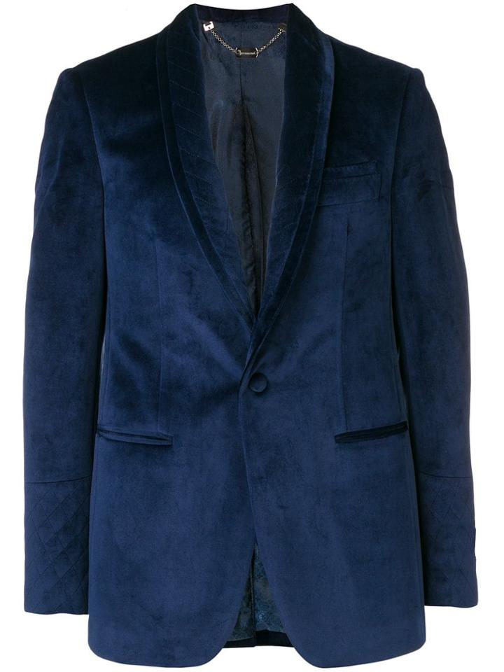 Billionaire Classic Velvet Blazer - Blue