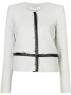 Iro Piped Trim Jacket, Women's, Size: 40, White, Cotton/viscose/polyamide/spandex/elastane