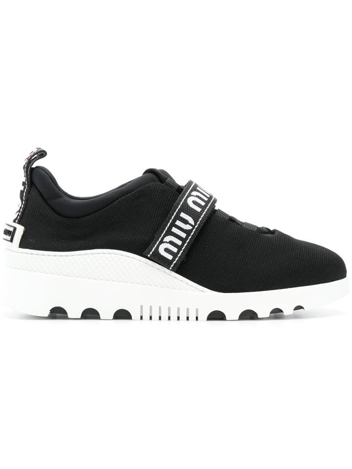 Miu Miu Lace-up Sneakers - Black