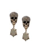 Alexander Mcqueen Skull Crystal Earrings - Gold