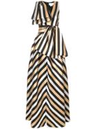 Sachin & Babi Striped Asymmetric Gown - Multicolour