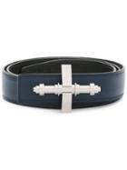 Givenchy Reversible Obsedia Buckle Belt, Men's, Size: 90, Blue, Calf Leather