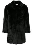 Red Valentino - Brooch Detail Coat - Women - Polyamide/polyester/viscose/rabbit Felt - 40, Black, Polyamide/polyester/viscose/rabbit Felt