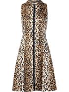Carolina Herrera Leopard Print Flared Dress