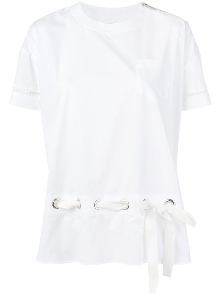 Sacai Eyelet Belted T-shirt - White