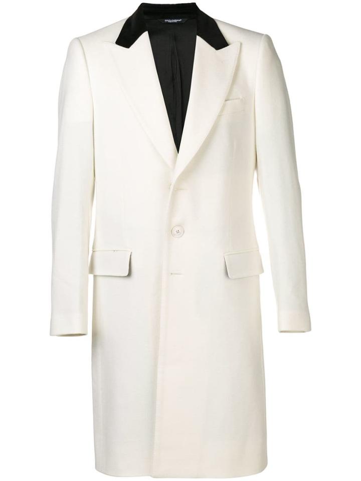 Dolce & Gabbana Tailored Single Breasted Coat - White