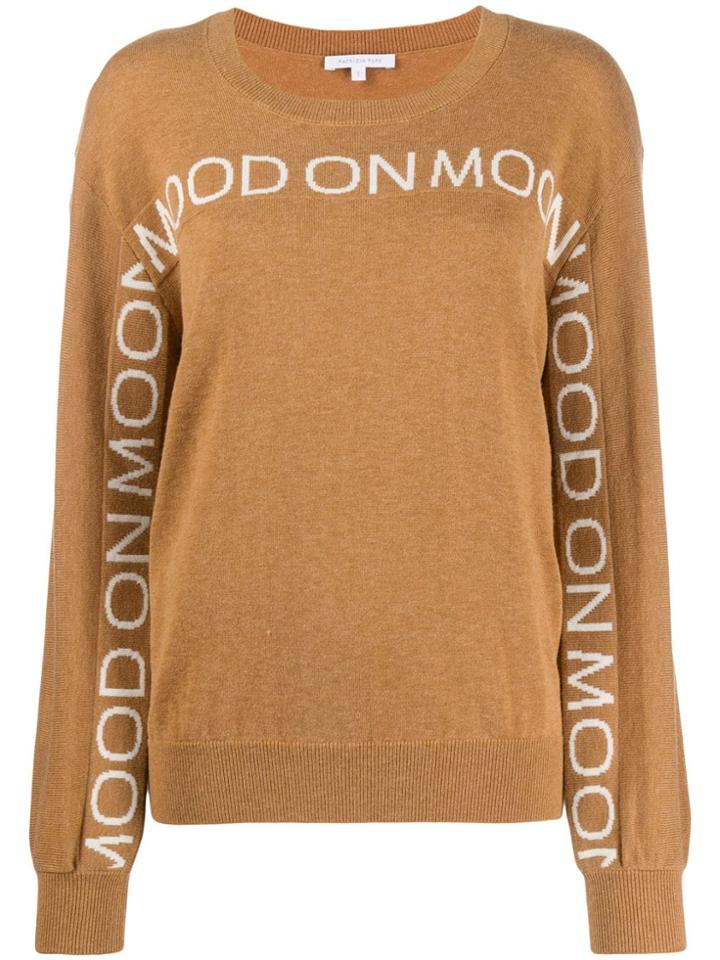 Patrizia Pepe Mood On Moon Intarsia Jumper - Brown