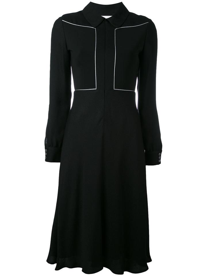 Courrèges - Long Sleeve Flowing Dress - Women - Polyester/spandex/elastane/viscose - 40, Black, Polyester/spandex/elastane/viscose