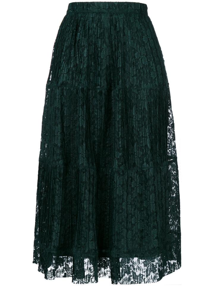 See By Chloé - Pleated Skirt - Women - Polyester/viscose - 38, Green, Polyester/viscose