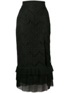 Just Cavalli Layered Midi Skirt - Black