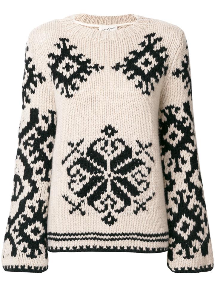 Antonia Zander Patterned Knit Jumper - Nude & Neutrals