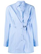 Prada Clip Detail Overshirt - Blue