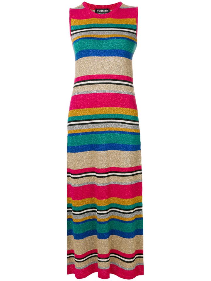 Twin-set Striped Lurex Dress - Multicolour