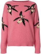 Prada Floral Intarsia Sweater - Pink & Purple