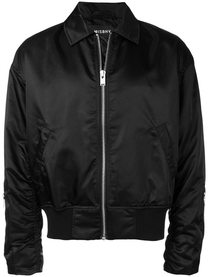 Misbhv Logo Embroidered Bomber Jacket - Black