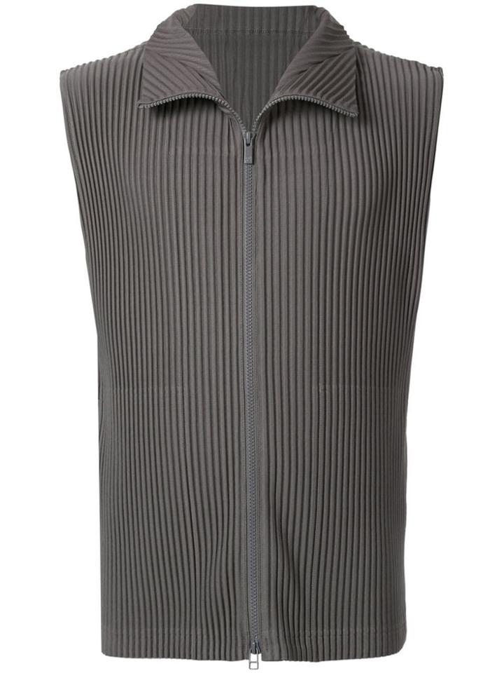 Homme Plissé Issey Miyake Pleated Vest Fleece - Grey