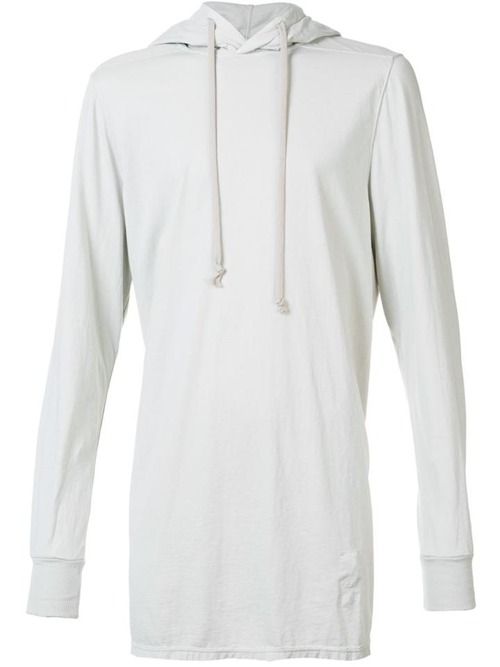 Rick Owens Drkshdw Longsleeved Long Hoodie, Men's, Size: Small, Grey, Cotton
