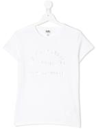 Karl Lagerfeld Kids Teen Metallic Logo Print T-shirt - White