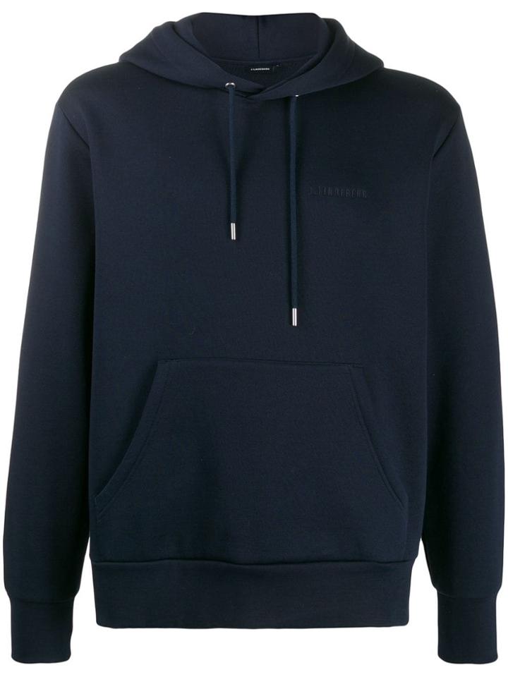 J.lindeberg Chip Embroidered Logo Hoodie - Blue