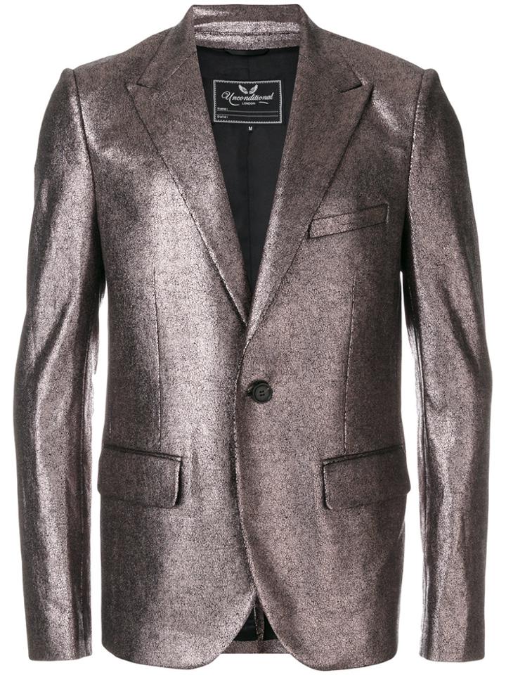 Unconditional Peaked Lapel Metallic Jacket