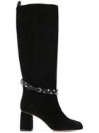 Red Valentino Studded Ankle Strap Boots - Black