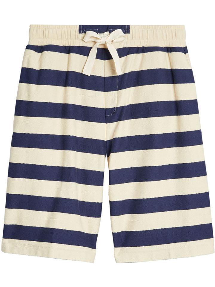 Burberry Striped Cotton Shorts - White
