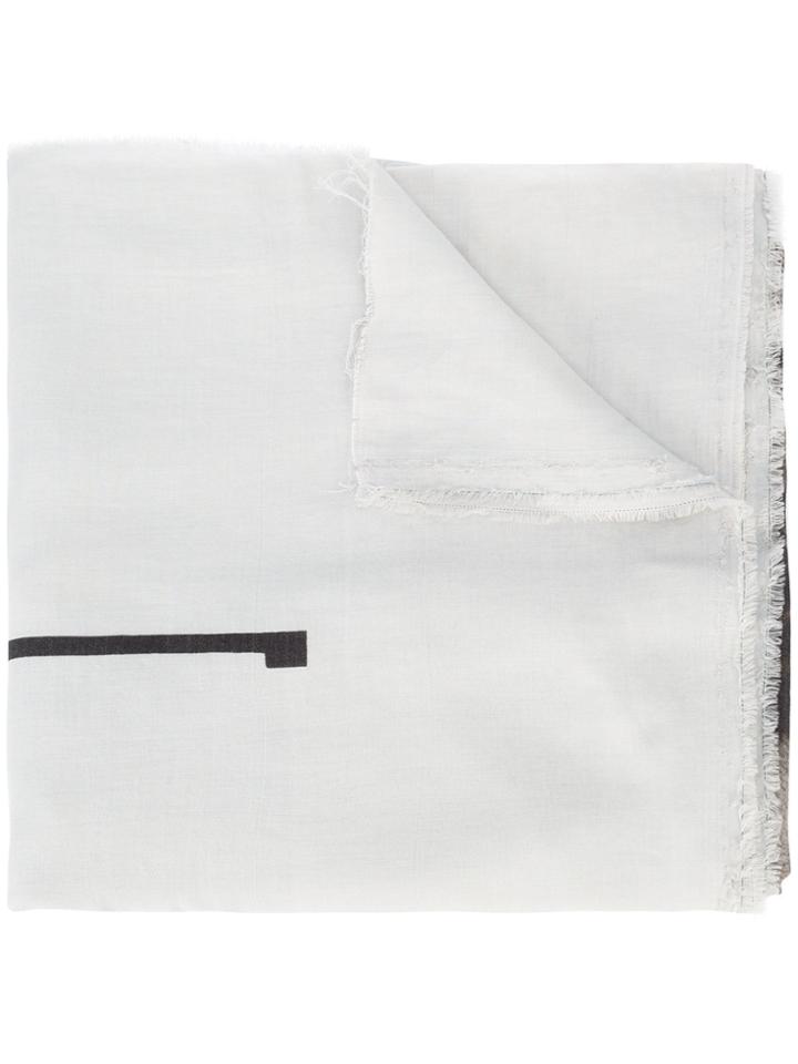 Lost & Found Ria Dunn Frayed Hem Printed Scarf - Grey