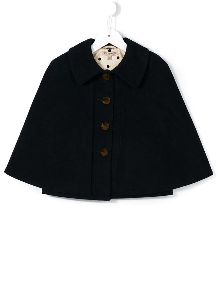 Hucklebones London Bow Detail Cape, Girl's, Size: 6 Yrs, Blue